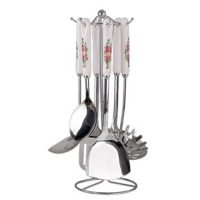 Tat silo辰香 厨房小件 不锈钢厨具 精品餐具套装 陶瓷柄厨具 韩式不锈钢餐具 7件套