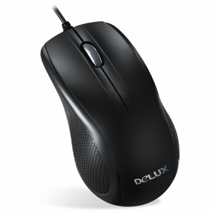 DELUX多彩 M388有线鼠标USB线长2米办公家用网吧静音光电台式笔记本