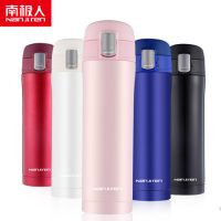 南极人 304不锈钢 双层真空保温杯 女男士大容量儿童可爱便携直身杯定制高档学生饮水杯NFW6X80013 多色可选