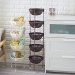 微佳达 塑料蔬菜水果厨房置物架收纳筐落地多层储物用品用具放菜篮架子 3层