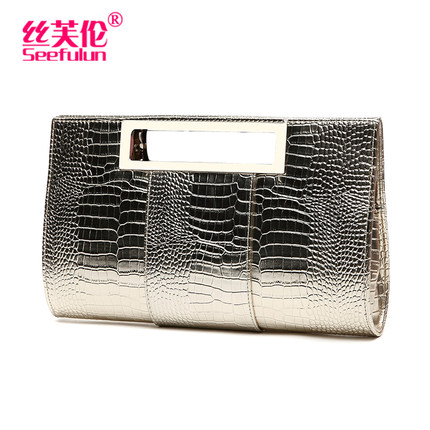 Seefulun丝芙伦 2016新款潮女手拿包时尚个性手提包大容量女手包新娘结婚包小手抓包