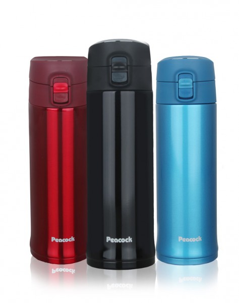 Peacock孔雀 WBB-500保温杯便携带盖不锈钢大容量直身保冷水杯子 日本进口