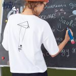 秋壳 秋季新款纯棉宽松女式T恤 五分袖中袖t恤 多款多色可选