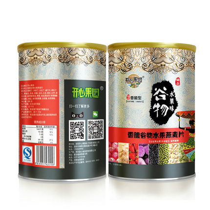 开心果园 香脆水果燕麦片500g*两罐装 坚果仁免煮即食谷物圈营养早餐冲泡代餐