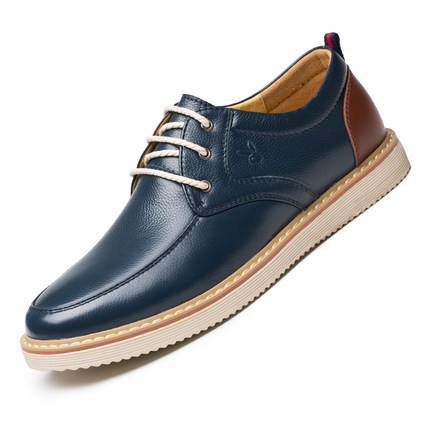 PLAYBOY花花公子 男鞋夏季2016新款男士商务休闲皮鞋软英伦真皮系带板鞋子
