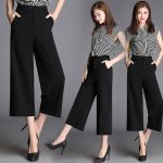 索卡索那 2016秋季新款阔腿裤七分九分裤大码宽松女裤OL直筒裤高腰休闲裤子