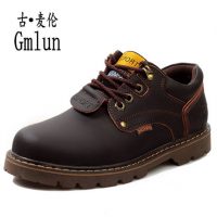 古麦伦 2016新品秋冬真皮工装鞋男鞋英伦大头皮鞋加绒牛皮马丁鞋圆头鞋靴 8款可选