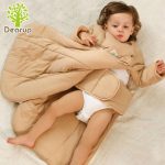 dearup迪尔优品 彩棉婴儿睡袋秋冬暖气纯棉新生儿护肚宝宝春秋薄款夹棉儿童防踢被 3色可选