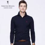 D-WOLVES与狼共舞 长袖T恤 2017秋装新款 青年男士翻领polo衫纯棉男装 6541