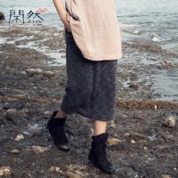 闲然 秋款新品女装 文艺女裙半身长裙大码包臀裙修身纯色半身裙 3色可选