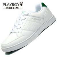 PLAYBOY花花公子 男鞋秋季小白鞋韩版白色板鞋情侣运动鞋男士休闲鞋子潮