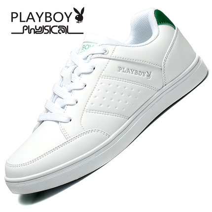 PLAYBOY花花公子 男鞋秋季小白鞋韩版白色板鞋情侣运动鞋男士休闲鞋子潮