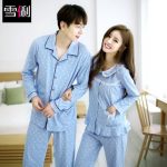 雪俐 韩版情侣睡衣家居服男女长袖夏秋冬季纯色棉质可爱居家服套装 多款可选