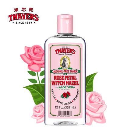 THAYERS津尔氏 金缕梅 玫瑰花瓣爽肤水355ml 补水保湿嫩白收缩毛孔