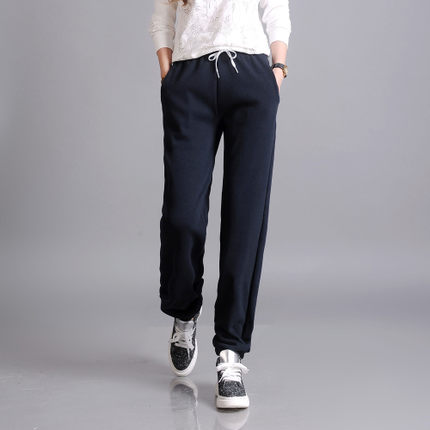 走在前沿 秋冬款运动休闲裤加绒加厚女裤宽松卫裤大码棉裤潮裤子长裤保暖裤