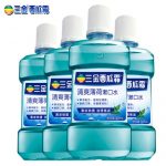 三金 西瓜霜口腔护理漱口水去除口臭清口气去牙渍薄荷500ml*4大瓶