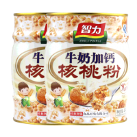 智力 牛奶加钙核桃粉404g*2罐装 营养健康冲饮饮品早餐代餐粉