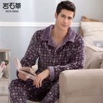 岩石草 男士睡衣秋冬季加厚珊瑚绒家居服套装长袖韩版法兰绒秋季居家服 7款可选