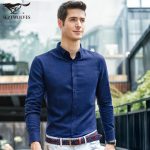 七匹狼 长袖衬衫 2016秋季新品 男士纯色休闲时尚青年商务天丝衬衣 8色可选