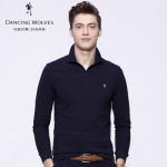 与狼共舞 长袖T恤 男士青年纯棉翻领polo衫 2016秋季新款男装 6541 多色可选