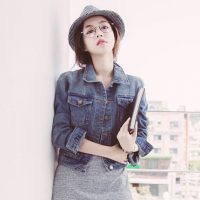 希思瑶 2016春秋韩版短款修身牛仔外套女学生大码复古牛仔服上衣