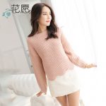 花愿 套头毛衣2016秋装新款女装潮外套针织衫春秋季长袖衣服短款上衣 5色可选