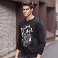 PLAYBOY花花公子 秋款新品男装 长袖卫衣 带口袋 时尚logo长袖T恤 5款可选