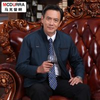 马克督朗 中年男士外套秋季薄款夹克衫2016新款上衣中老年人爸爸装男装