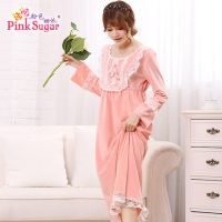 粉色甜依 春秋冬季女士超柔珊瑚绒薄睡衣长袖公主睡裙法兰绒家居服 5色可选