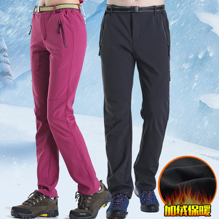 Lisyee莱诗伊 2016冬季户外加绒冲锋裤男女加厚防水裤防风裤登山裤保暖软壳裤