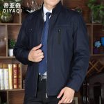 帝亚奇 2016中年男士夹克衫春秋季薄款中老年男装外套商务休闲立领爸爸装