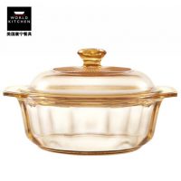 VISIONS康宁 VS-08-DI餐具透明锅璀璨晶钻锅 耐热玻璃明火直烧耐高温0.8L