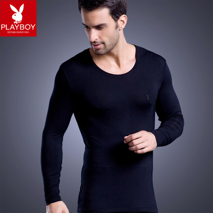 花花公子 男士薄款莫代尔棉毛衫内衣 保暖内衣 V领/圆领秋衣秋裤套装 多色可选