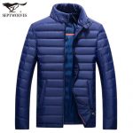 七匹狼 男装 中年男士羽绒服轻薄外套 2016冬装新款立领上衣鹅绒服 多色可选