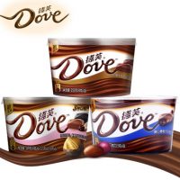 Dove德芙 巧克力 纯黑牛奶巧克力散装结婚礼盒装喜糖果送女友礼盒 三种口味 3碗装