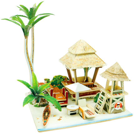 若态 3D立体拼图拼装模型木质DIY小屋成人儿童生日创意礼物