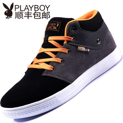 PLAYBOY花花公子 休闲鞋冬季加绒保暖棉鞋男鞋运动鞋男士板鞋中帮鞋子冬鞋