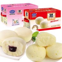 港荣 蒸蛋糕奶香整箱1kg 早餐手撕口袋面包子休闲零食品糕点点心 好吃不上火 3种口味可选