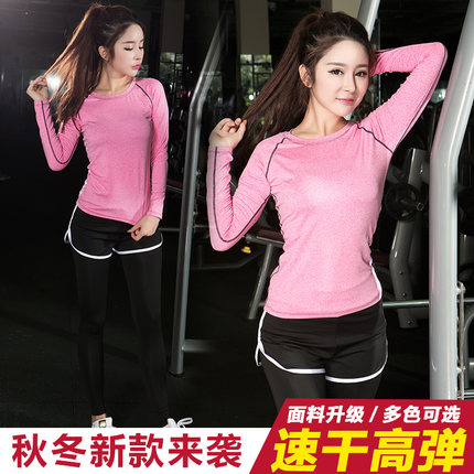 瑜珈姐妹 健身服瑜伽服套装秋冬跑步服女健身房运动服显瘦两件套装