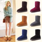 C&Q 冬季雪地靴男女中筒真皮加厚平底防滑雪地棉靴保暖防水冬靴 11色可选