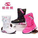 哈比熊 童鞋女童靴子冬款保暖儿童雪地鞋冬季棉靴中筒靴子男童短靴 4色可选