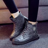 克拉豆 马丁靴女靴2016冬季新款冬鞋韩版保暖皮棉靴时尚女鞋棉鞋学生鞋 2色可选