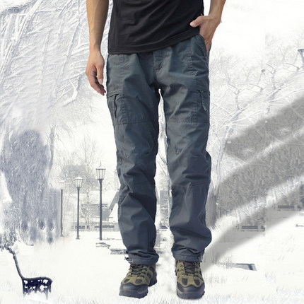 彬森法利 男装冬季加绒休闲裤加厚保暖棉裤户外多口袋工装裤男裤时尚运动长裤