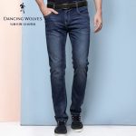 与狼共舞 牛仔裤新款时尚休闲男士直筒精品水洗男装长裤189114500 罗志祥同款 2色可选