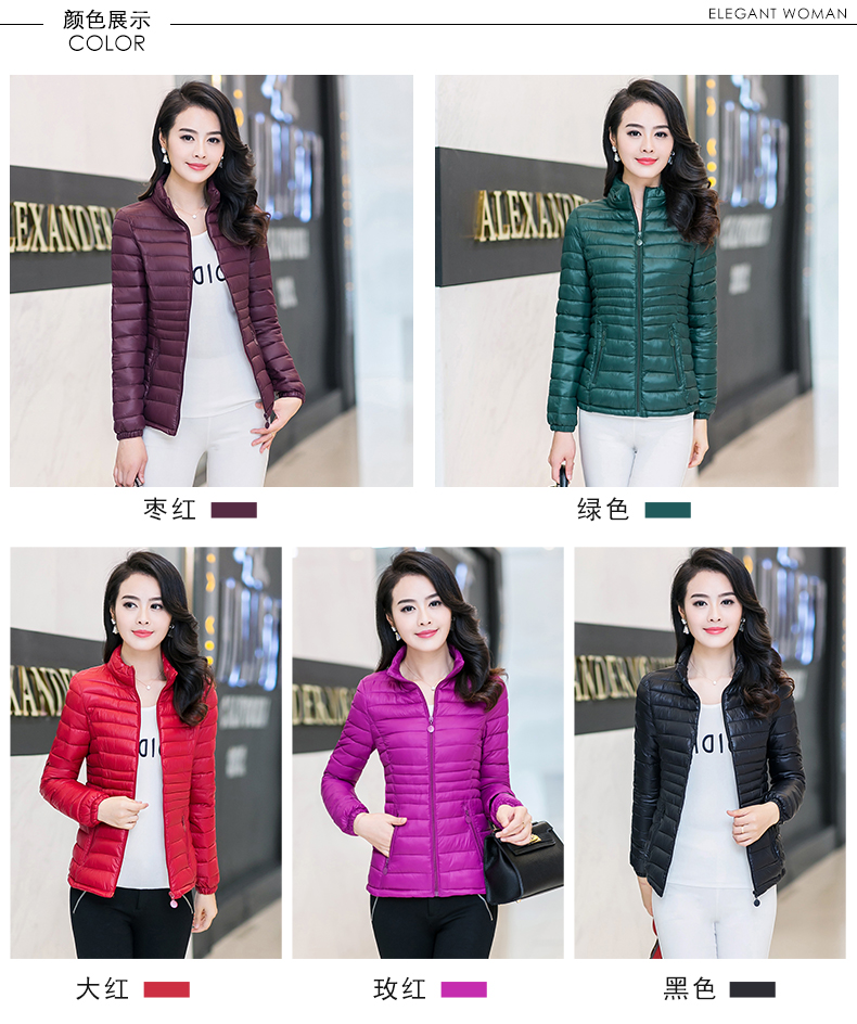公明玉竹 女士棉衣短款2016秋冬新款大码女装外套韩版修身显瘦轻薄保暖棉袄潮