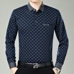 申本 爸爸装中年男士长袖t恤秋冬装polo衫中老年加绒加厚体恤大码男装 24款可选