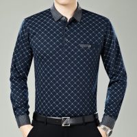 申本 爸爸装中年男士长袖t恤秋冬装polo衫中老年加绒加厚体恤大码男装 24款可选