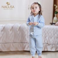 纳谷莎 婴儿新生儿衣服儿童保暖内衣套装加厚棉秋冬装男女宝宝秋衣秋裤套装 6色可选