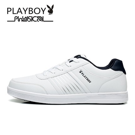PLAYBOY花花公子 男鞋秋季百搭小白鞋男士运动休闲鞋白色鞋子韩版潮板鞋