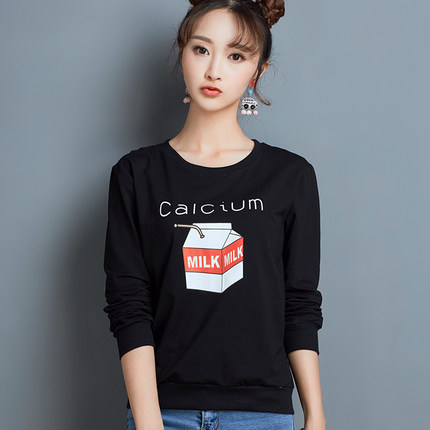 缀优淘 2016秋冬新款女装女青年上衣时尚学生女款百搭潮流长袖T恤